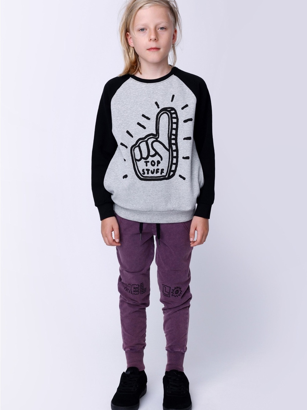 MINTI Fancy Hello Trackies Muted Purple Wash 14Y